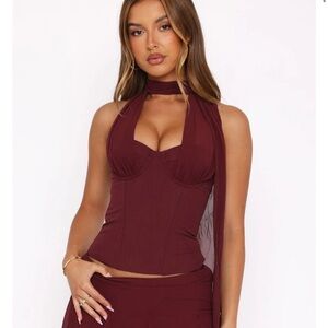 Elegant Burgundy Halter Top